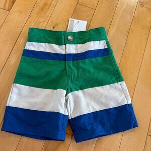 Appaman Baby Boy Swim Shorts Blue Green Stripes NWT Size 6m
